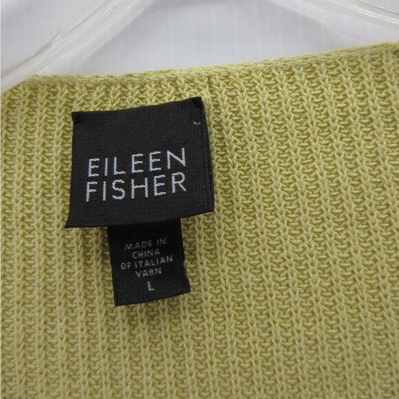 Eileen Fisher Sweater Large Silk Blend Pullover Ribbed Knit Classic - Picture 8 of 10
